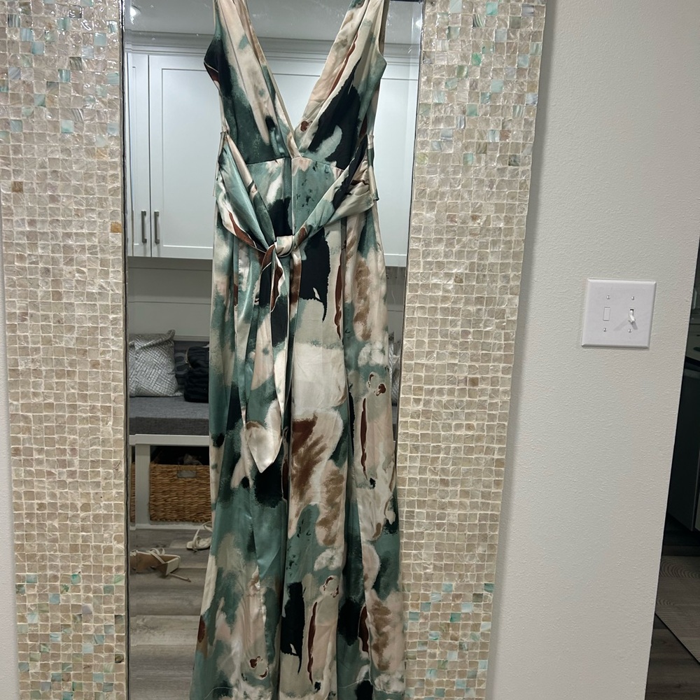 12th Tribe Abstract V-Neck Jumpsuit